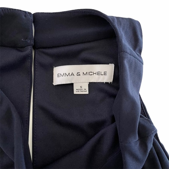 Emma & Michele Blue Sleeveless Halter Short Romper Stretch Tie Waist Jumpsuit S‎ - Picture 6 of 8